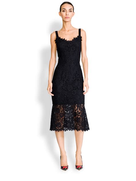 dolce gabbana corset black lace dress|dolce and gabbana midi dress.